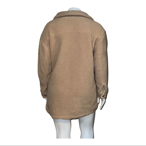 Koolaburra by UGG Women's Fuzzy Shirt Jacket Doe Tan Extra Large NWT - Picture 3 of 9